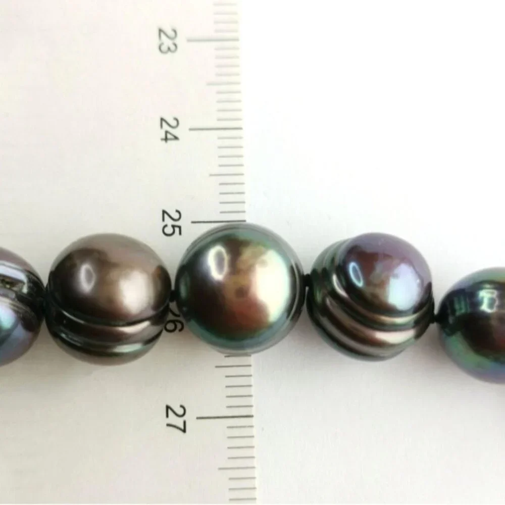 Baroque Tahitian Black Pearl necklace 18 Inches 🆕 - Picture 7 of 8